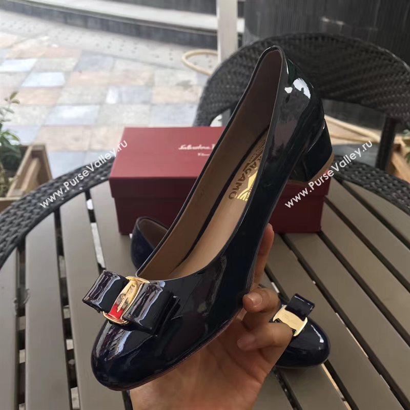 Ferragamo 3.5cm heels sandals black paint shoes 4346