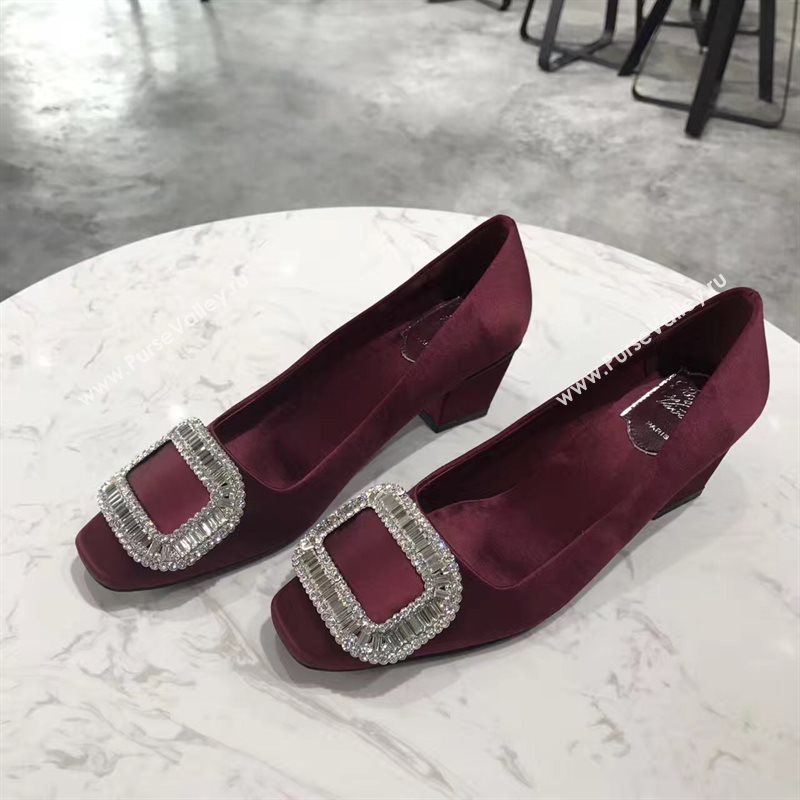Roger Vivier RV heels wine sandals shoes 4349