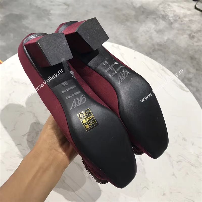 Roger Vivier RV heels wine sandals shoes 4349