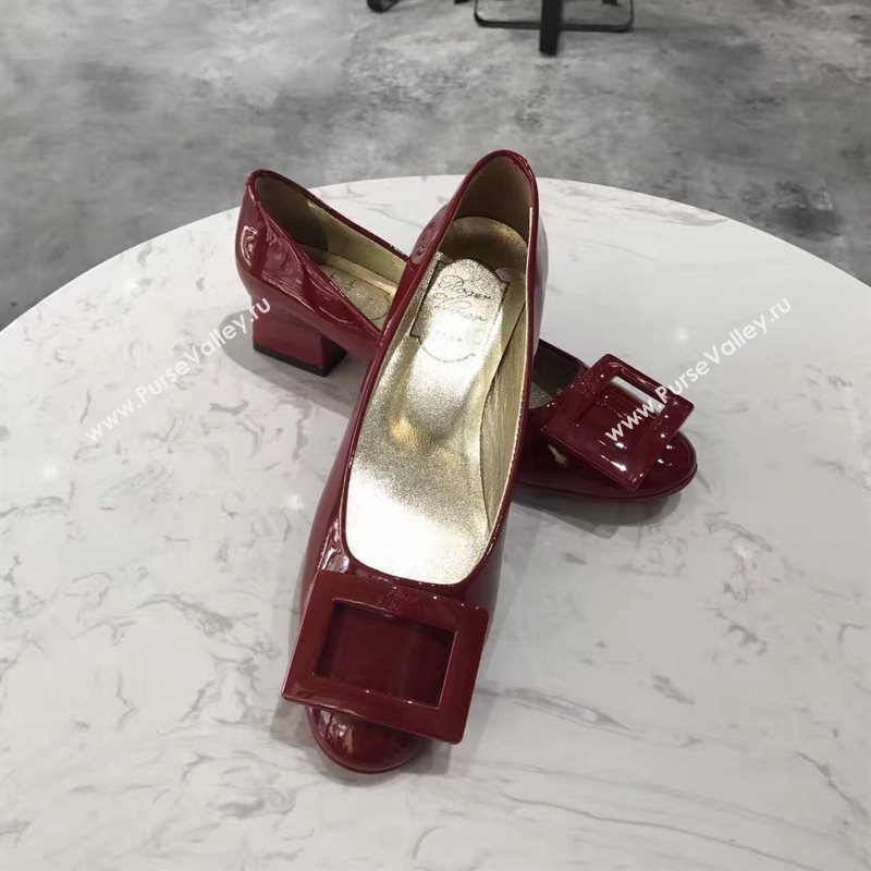Roger Vivier RV heels sandals wine paint shoes 4354