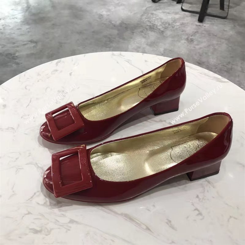 Roger Vivier RV heels sandals wine paint shoes 4354