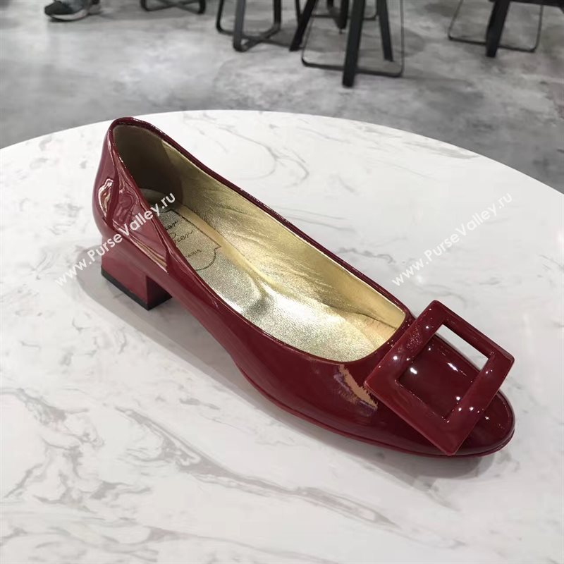 Roger Vivier RV heels sandals wine paint shoes 4354