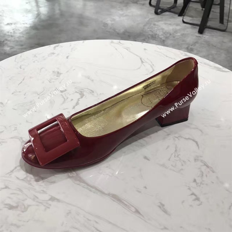 Roger Vivier RV heels sandals wine paint shoes 4354