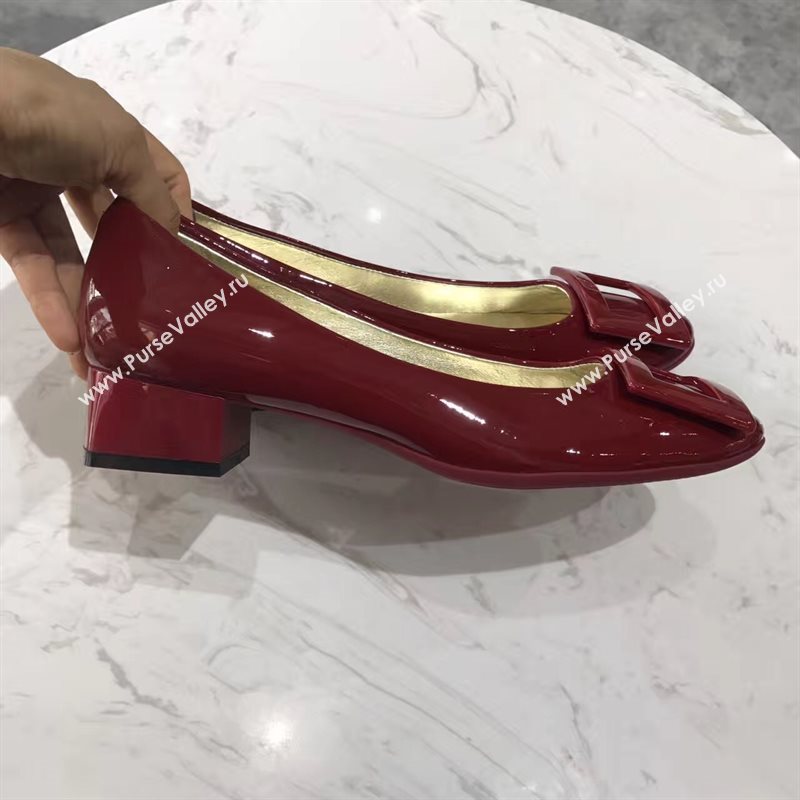 Roger Vivier RV heels sandals wine paint shoes 4354