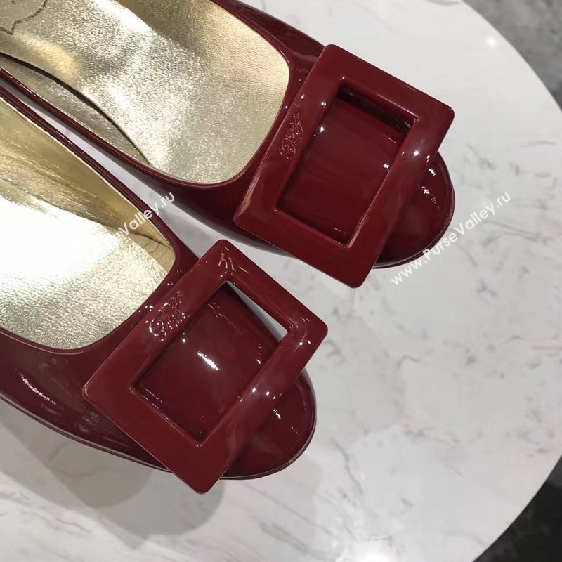 Roger Vivier RV heels sandals wine paint shoes 4354