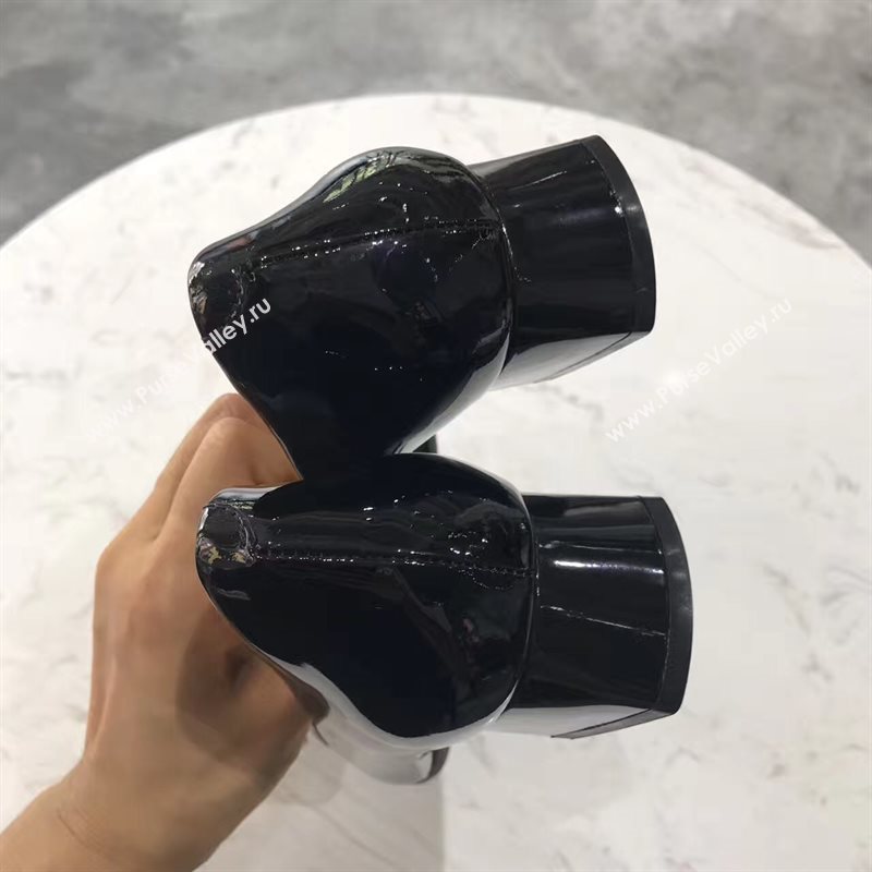 Roger Vivier RV heels sandals black paint shoes 4355