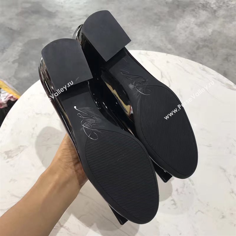 Roger Vivier RV heels sandals black paint shoes 4355