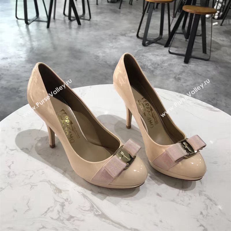 Ferragamo 9.5cm heels sandals nude paint shoes 4356