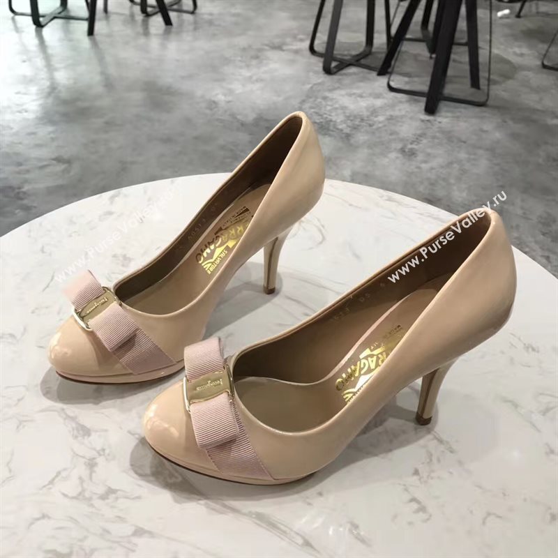 Ferragamo 9.5cm heels sandals nude paint shoes 4356