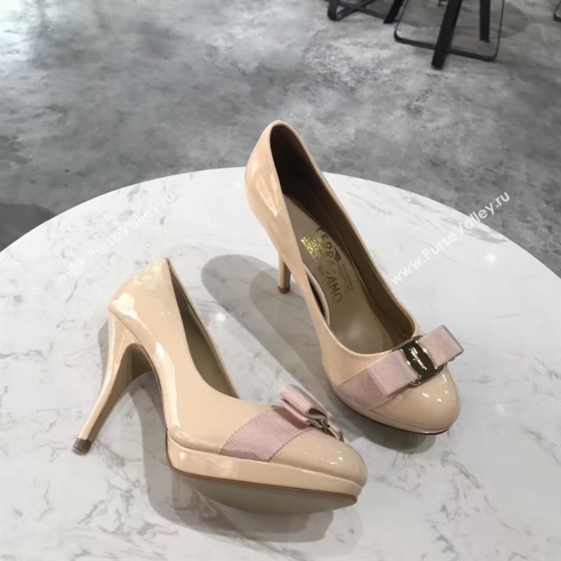 Ferragamo 9.5cm heels sandals nude paint shoes 4356