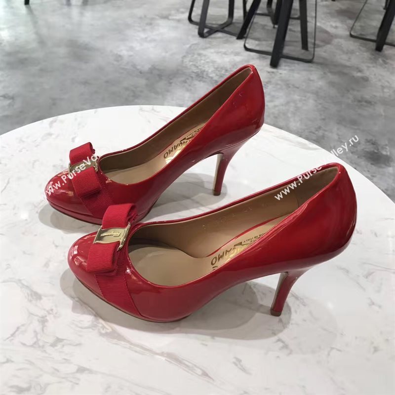 Ferragamo 9.5cm heels red sandals shoes 4358