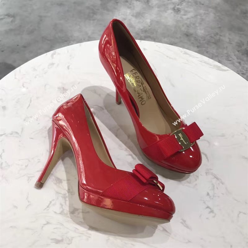 Ferragamo 9.5cm heels red sandals shoes 4358