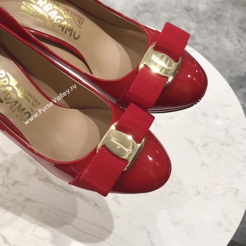 Ferragamo 9.5cm heels red sandals shoes 4358