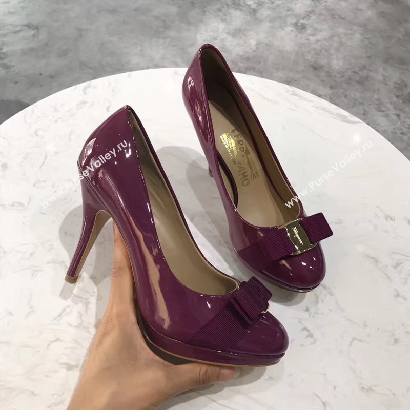 Ferragamo 9.5cm heels wine sandals shoes 4359