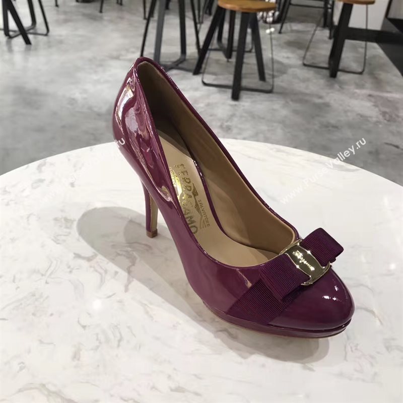 Ferragamo 9.5cm heels wine sandals shoes 4359