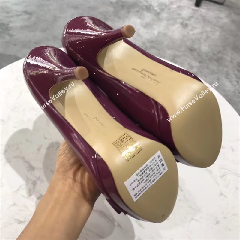 Ferragamo 9.5cm heels wine sandals shoes 4359