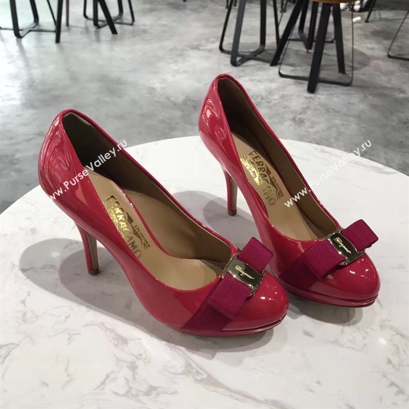 Ferragamo 9.5cm heels red sandals shoes 4360