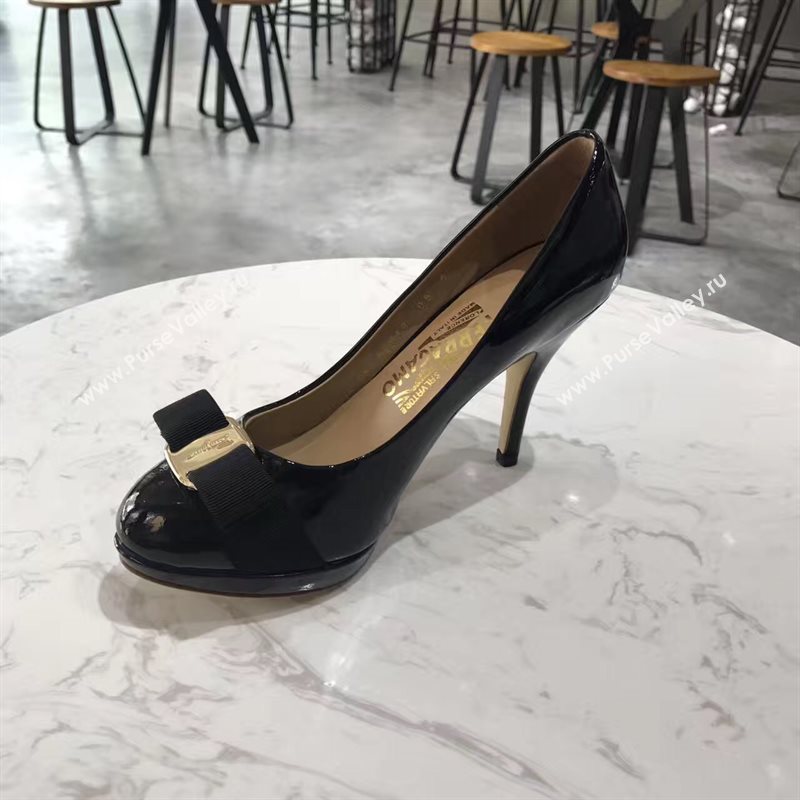 Ferragamo 9.5cm heels black sandals shoes 4361