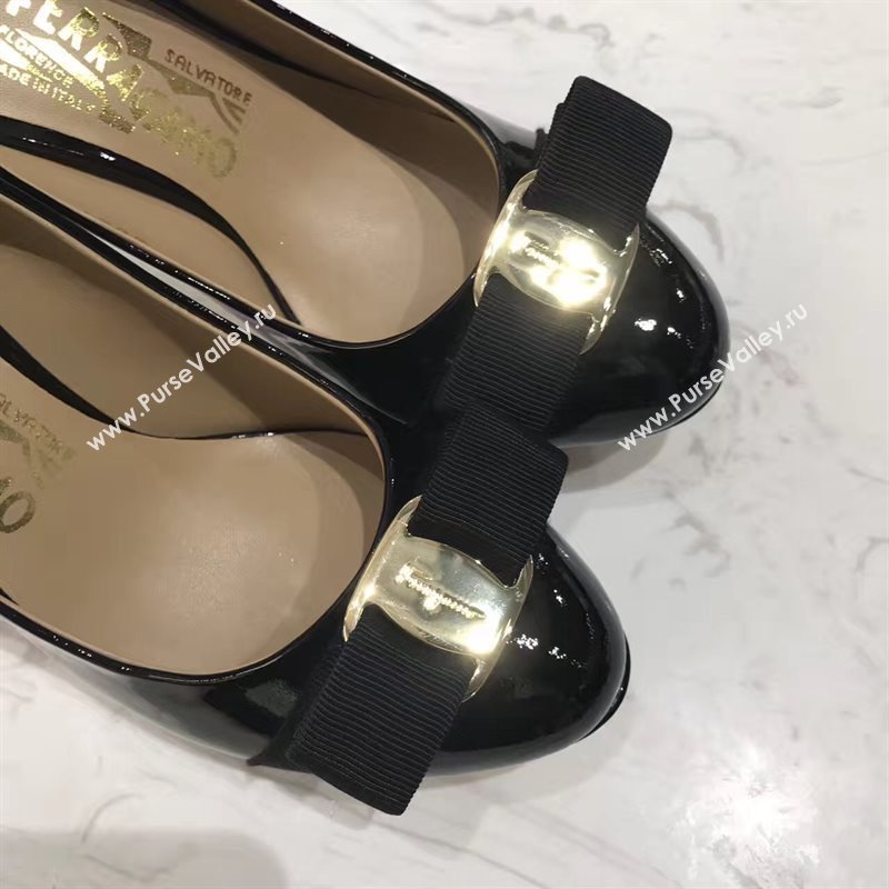 Ferragamo 9.5cm heels black sandals shoes 4361