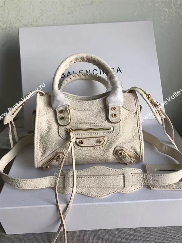 Balenciaga city cream goatskin mini bag 4363