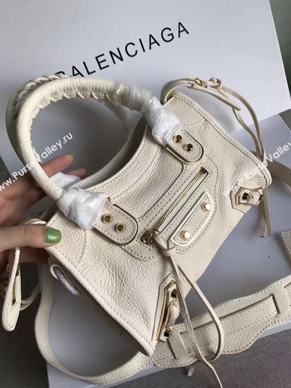 Balenciaga city cream goatskin mini bag 4363