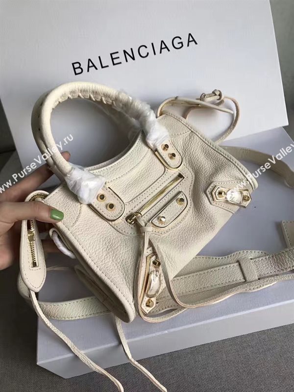 Balenciaga city cream goatskin mini bag 4363