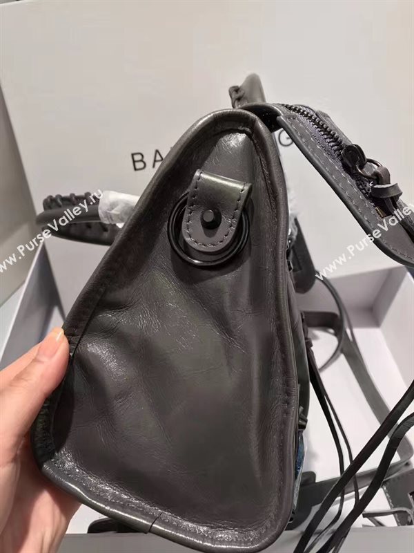 Balenciaga city dark small gray bag 4364