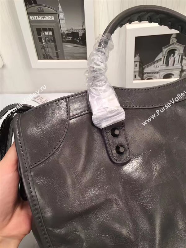 Balenciaga city large gray dark bag 4366