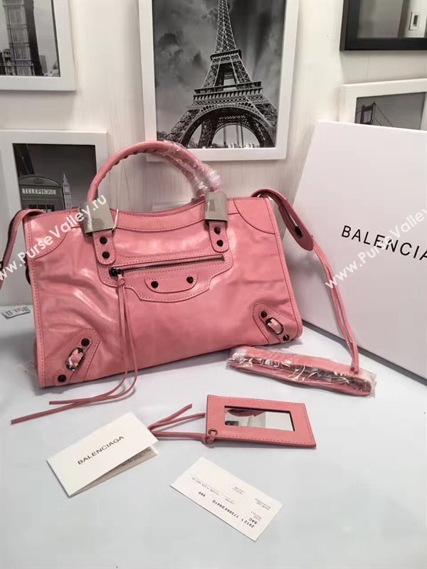 Balenciaga city large red rose bag 4367