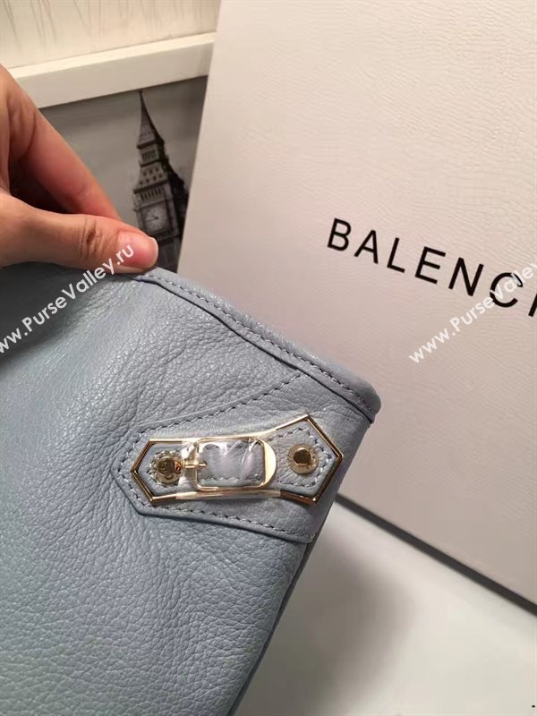 Balenciaga city large goatskin blue light bag 4371