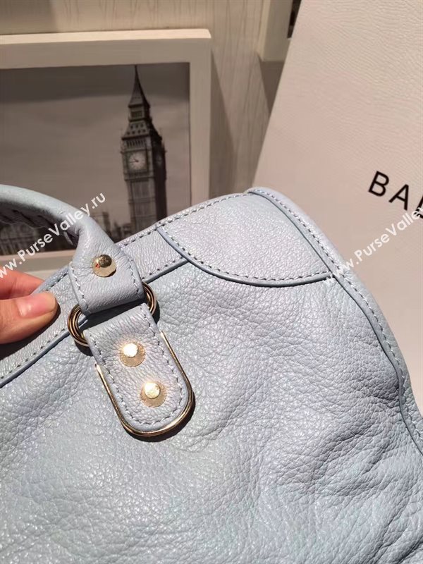 Balenciaga city large goatskin blue light bag 4371
