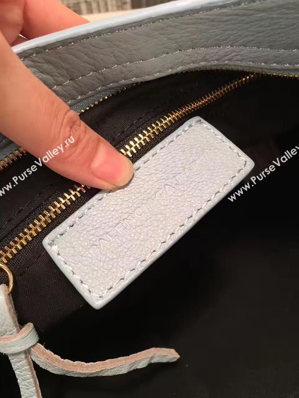 Balenciaga city large goatskin blue light bag 4371
