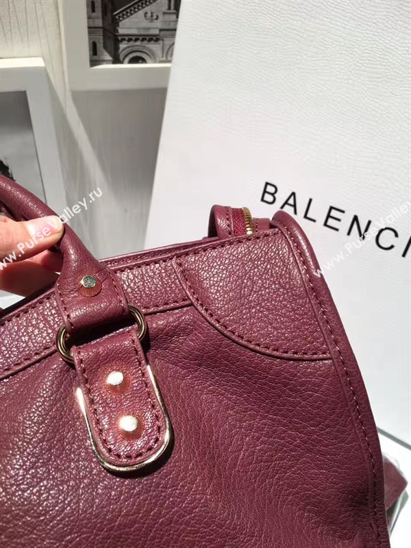 Balenciaga city large wine goatskin bag 4372