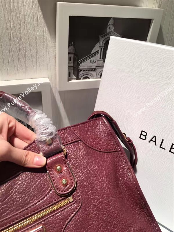 Balenciaga city large wine goatskin bag 4372