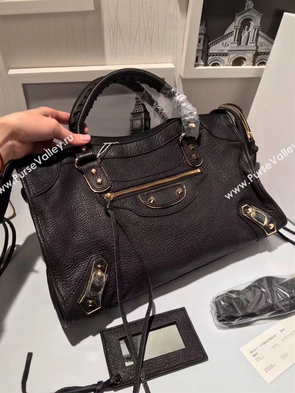 Balenciaga city large black goatskin bag 4373