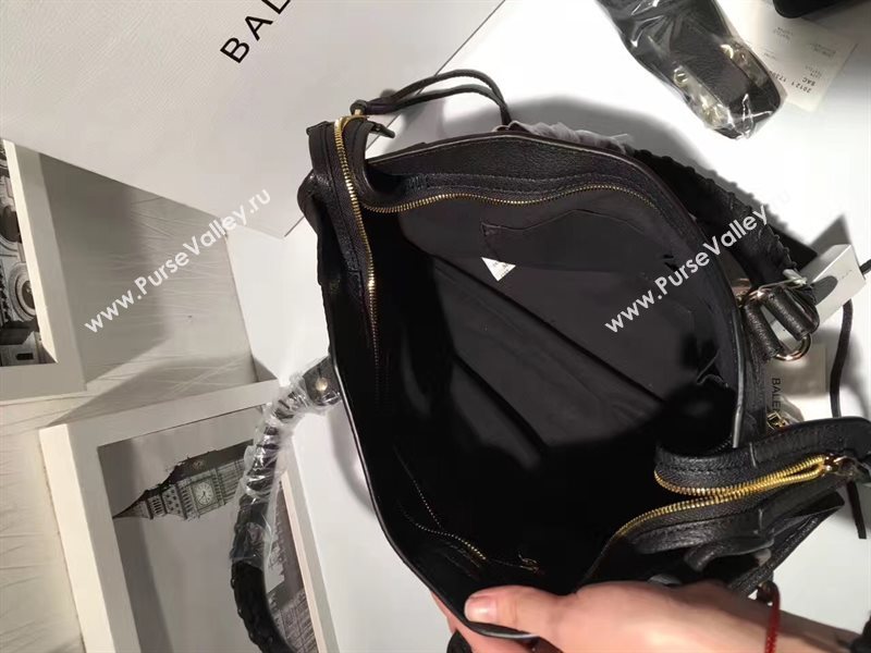 Balenciaga city large black goatskin bag 4373