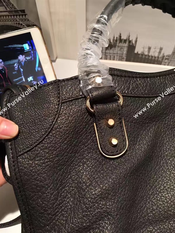 Balenciaga city large black goatskin bag 4373