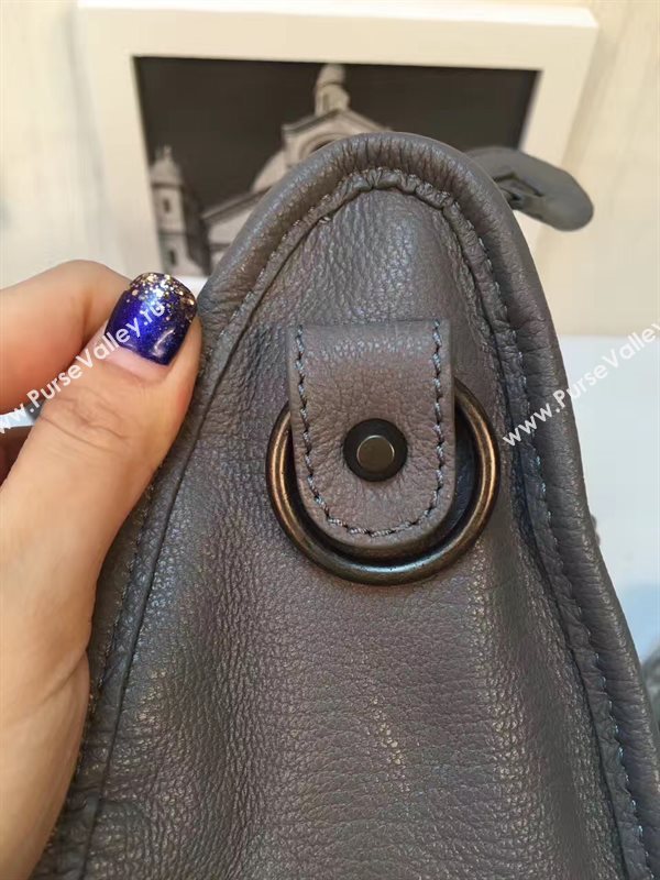 Balenciaga city mini goatskin gray dark bag 4374