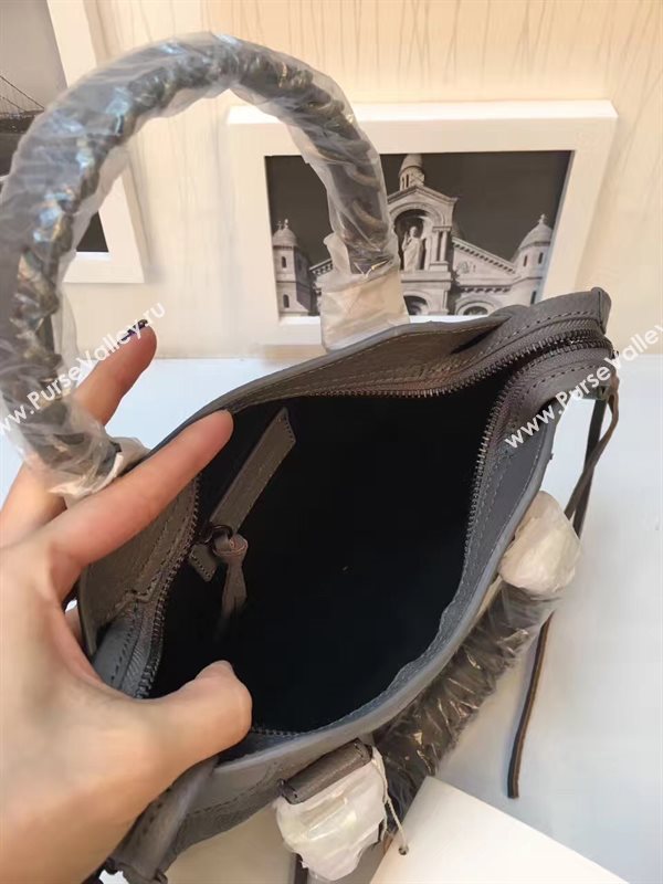 Balenciaga city mini goatskin gray dark bag 4374