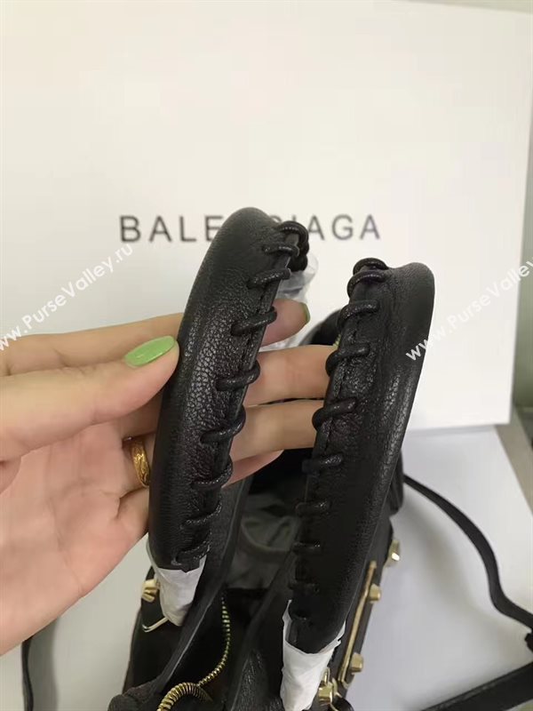 Balenciaga city small goatskin black bag 4376
