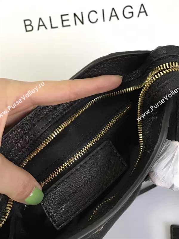Balenciaga city small goatskin black bag 4376