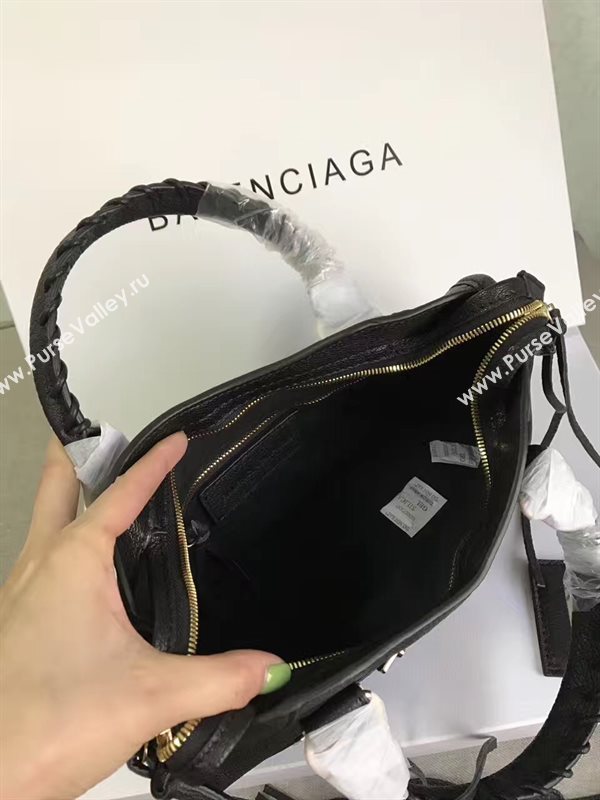 Balenciaga city small goatskin black bag 4376