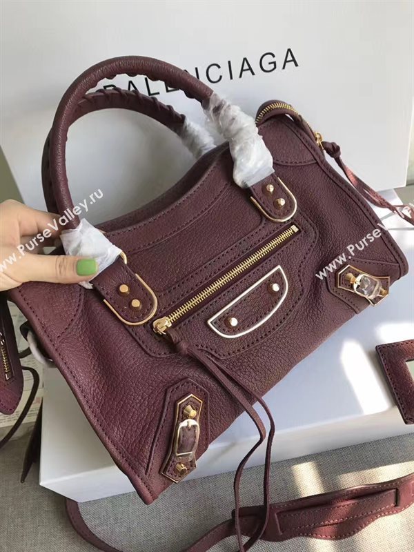 Balenciaga city wine goatskin small bag 4377