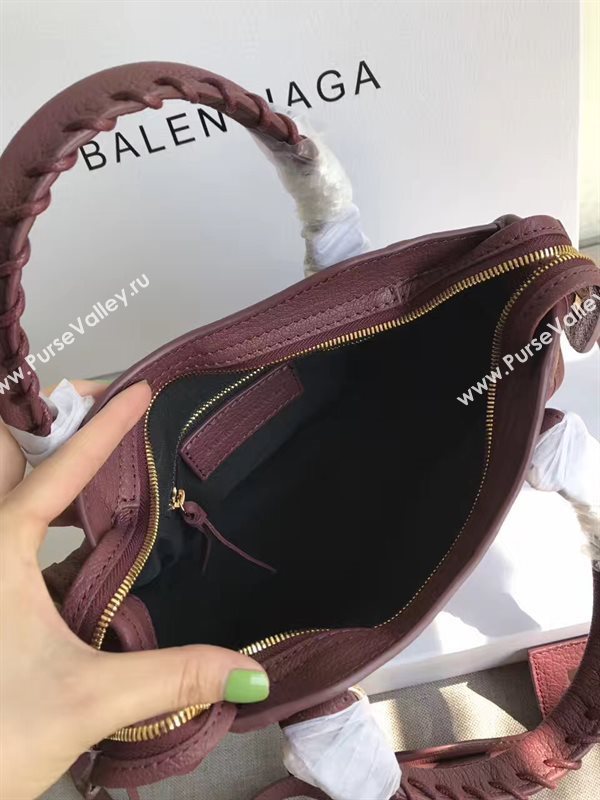 Balenciaga city wine goatskin small bag 4377