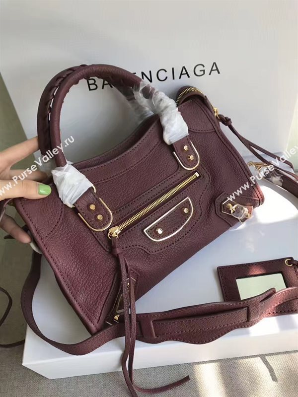 Balenciaga city wine goatskin small bag 4377