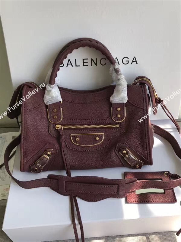 Balenciaga city wine goatskin small bag 4377