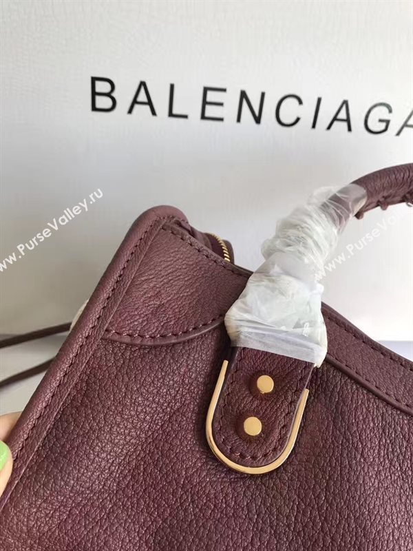 Balenciaga city wine goatskin small bag 4377
