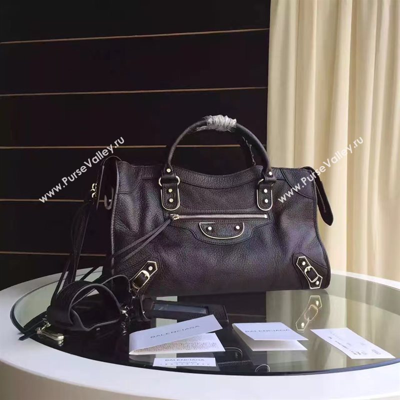 Balenciaga city large goatskin black bag 4378