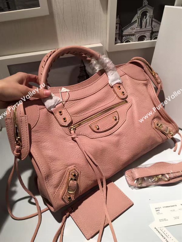 Balenciaga city large goatskin pink bag 4379
