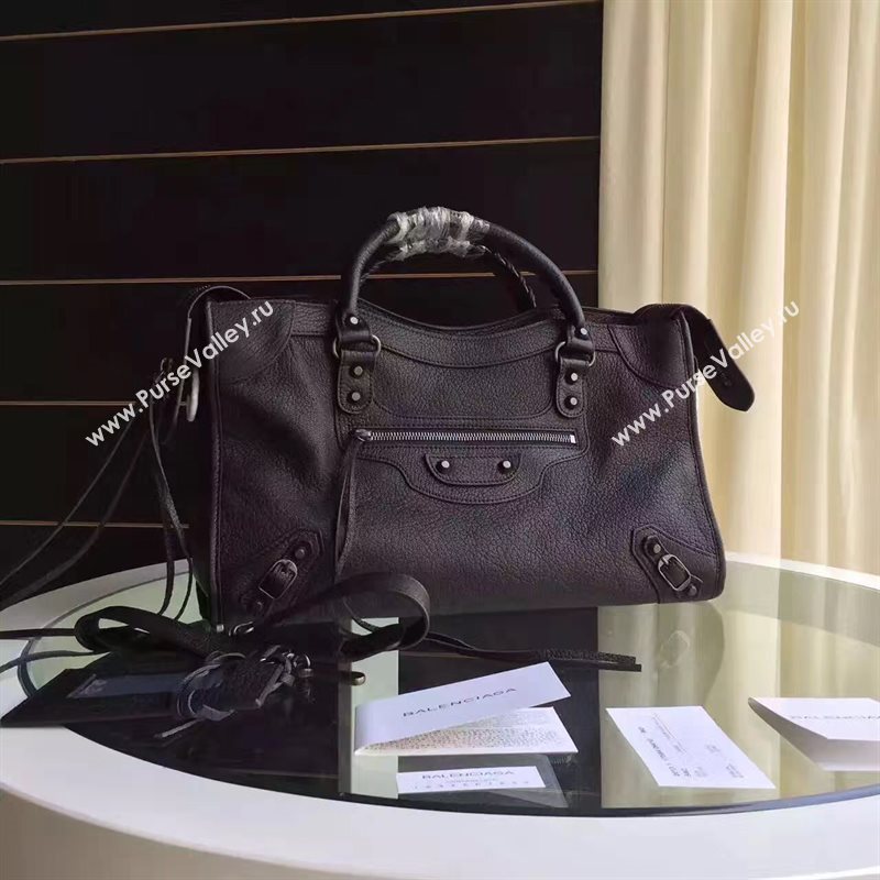 Balenciaga city large black goatskin bag 4381